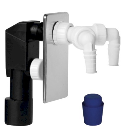 Podomítkový pračkový sifon, 2 přípojky, DN40/50, nerez lesk 168.452.3