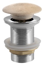 2401-901 (40881) BLOK umyvadlová výpust 5/4“, click-clack, zátka leštěný béžový travertin 2401-901