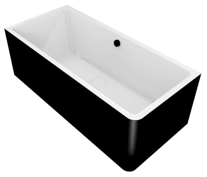 MARLENE CURVE L MONOLITH obdélníková vana 185x85x63cm, bílá/černá 71607MCLB