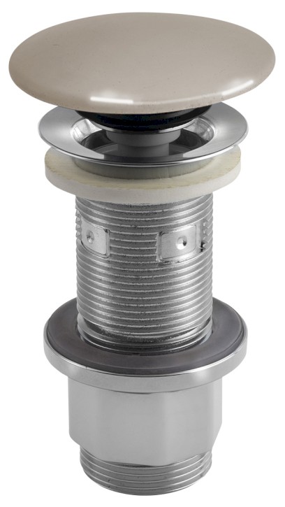 Umyvadlová výpust 5/4“, click-clack, betonová zátka, 10-80mm, písková pololesk AS914