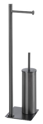 TR3281 (58184) TRILLY stojan s držákem na toaletní papír a WC štětkou, hranatý, gun metal TR3281