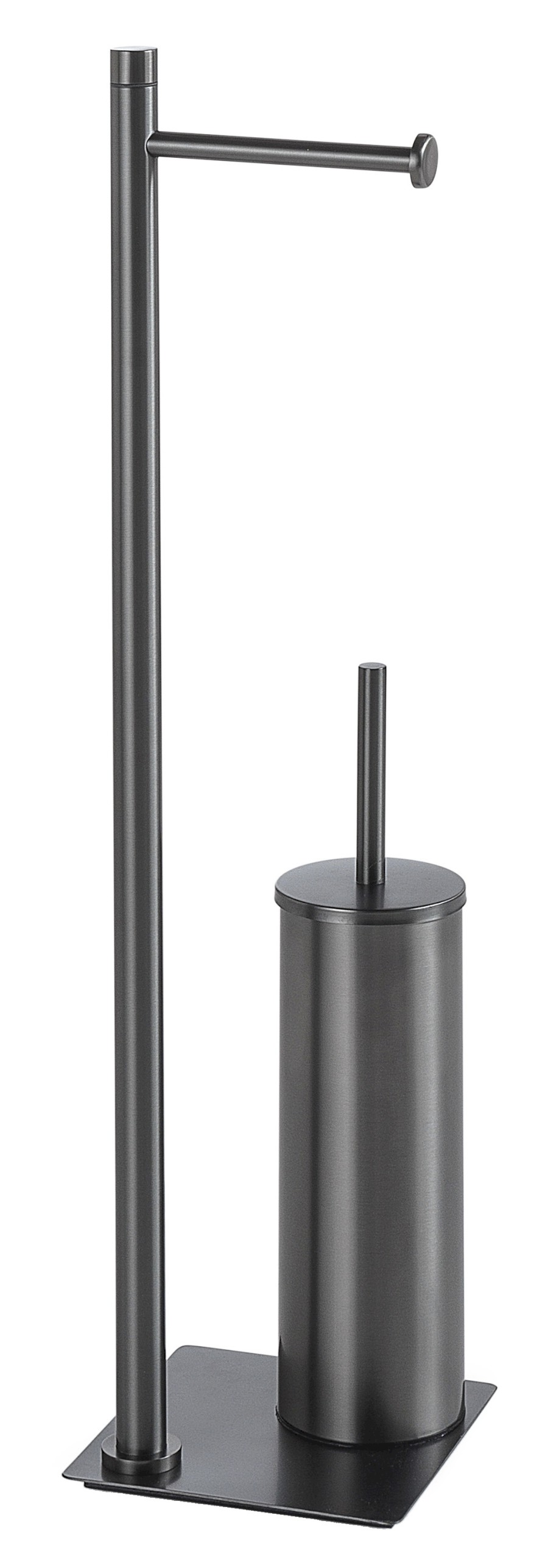 TR3281 (58184) TRILLY stojan s držákem na toaletní papír a WC štětkou, hranatý, gun metal TR3281