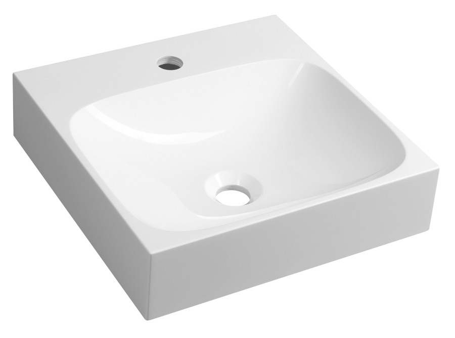 EN040 (52753) EMONA umyvadlo, litý mramor, 40x40cm, bílá EN040