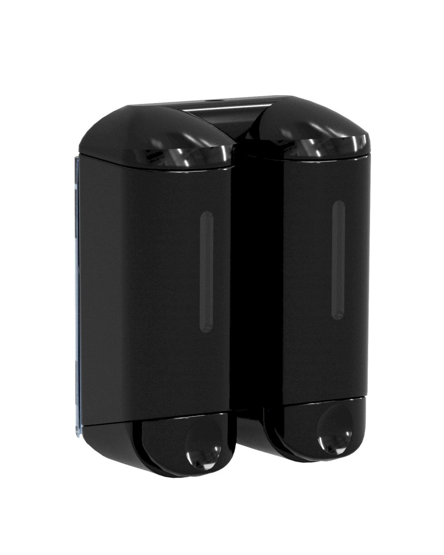 A94603 (58283) SHOWER SMALL dvojitý dávkovač tekutého mýdla, 2x170ml, černá A94603