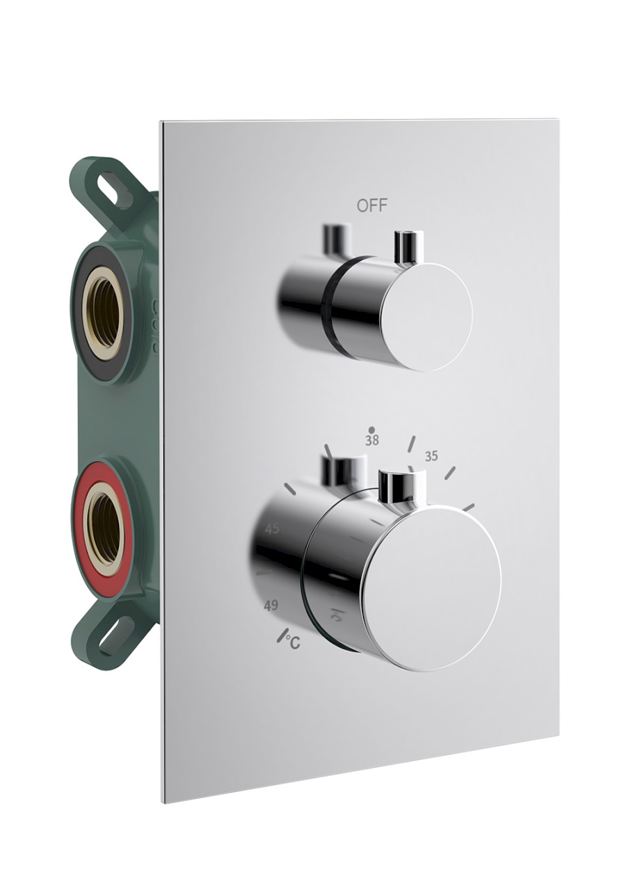 KIMURA podomítková sprchová termostatická baterie, box, 3 výstupy, chrom KU683