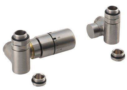 CORNER COMBI připojovací sada ventilů termostatická, levá, nerez mat CP3521S