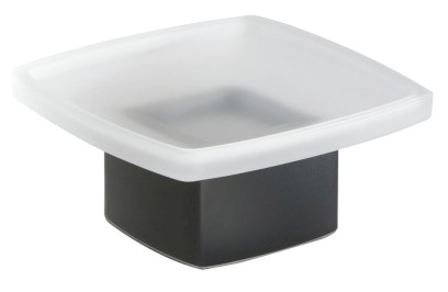 LOUNGE mýdlenka na postavení, mléčné sklo, černá mat 545114