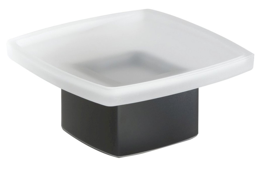 LOUNGE mýdlenka na postavení, mléčné sklo, černá mat 545114