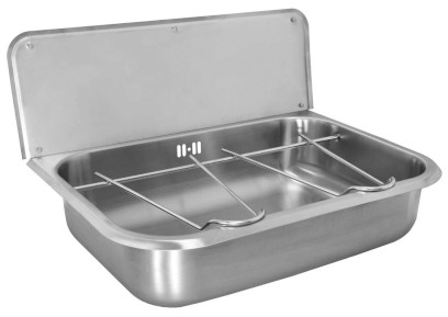 Závěsná výlevka se zády a roštem 560x165x404 mm, nerez mat 13049.S