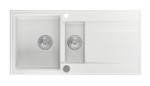 GR1331 (44505) Granitový vestavný dřez s odkapem a vaničkou, 100x50cm, bílá GR1331
