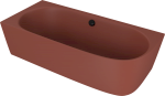 SUSSI L rohová stojící vana litý mramor 160x70x49,5cm, hnědá mat 90191L.71