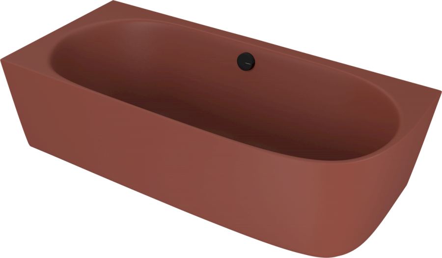 90191L.71 (57521) SUSSI L rohová stojící vana litý mramor 160x70x49,5cm, hnědá mat 90191L.71