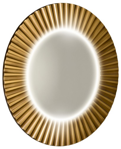 PRIDE STRIP kulaté zrcadlo s LED osvětlením v rámu ø 90cm, bronz PD954