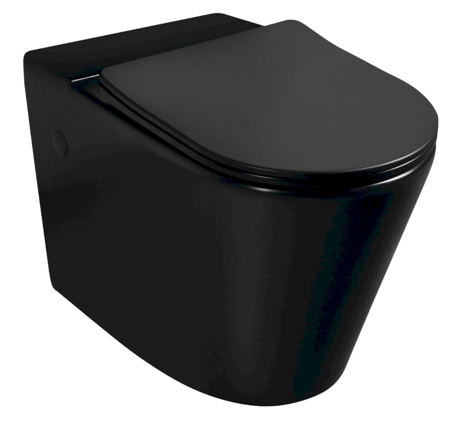 WC kombi mísa, Rimless, 61x38cm, spodní/zadní odpad, černá mat NDPC1012WRB-3
