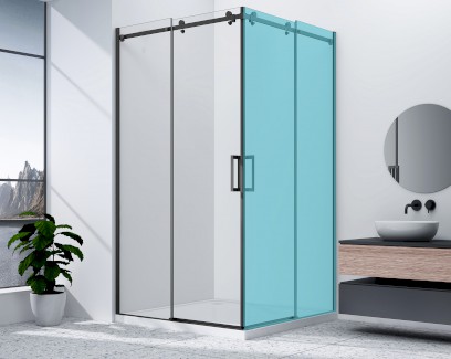 DRAGON BLACK sprchové posuvné dveře rohový vstup 800mm, čiré sklo GD4280B