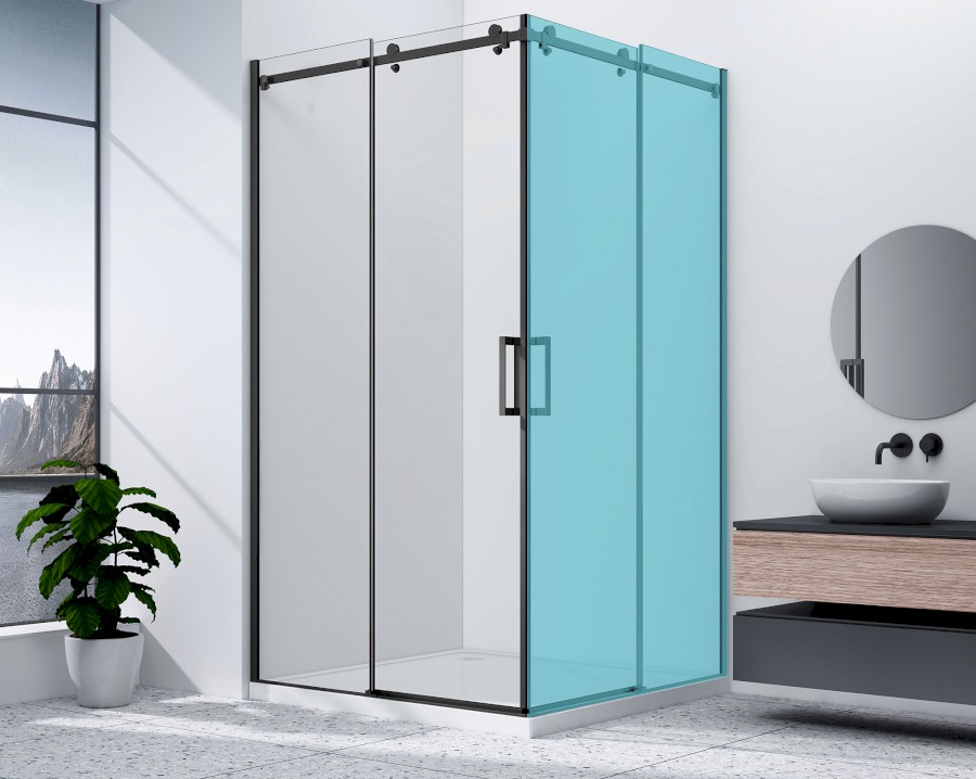 GD4280B (55540) DRAGON BLACK sprchové posuvné dveře rohový vstup 800mm, čiré sklo GD4280B
