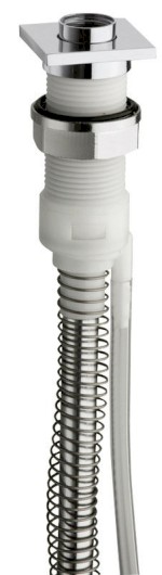 FOLLOW ME sprchová průchodka s odvodněním na okraj vany vč. hadice a drenážního kusu, hranatá, chrom PD468