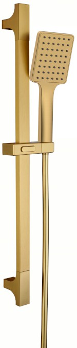Sprchová souprava hranatá, posuvný držák 680mm, zlato mat SC815GB