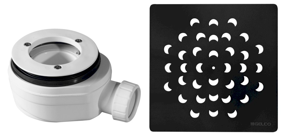 KSM104B-SN90 (59723) Vaničkový sifon, průměr otvoru 90 mm, DN40, krytka černá KSM104B-SN90