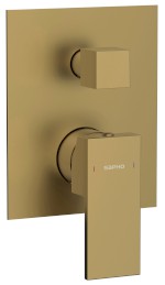 CUBEMIX podomítková sprchová baterie, 2 výstupy, zlato mat CM042GB