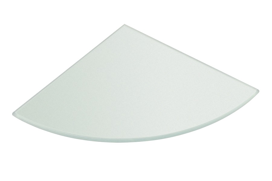 Rohová police 200x200x8mm, mléčné sklo 22487