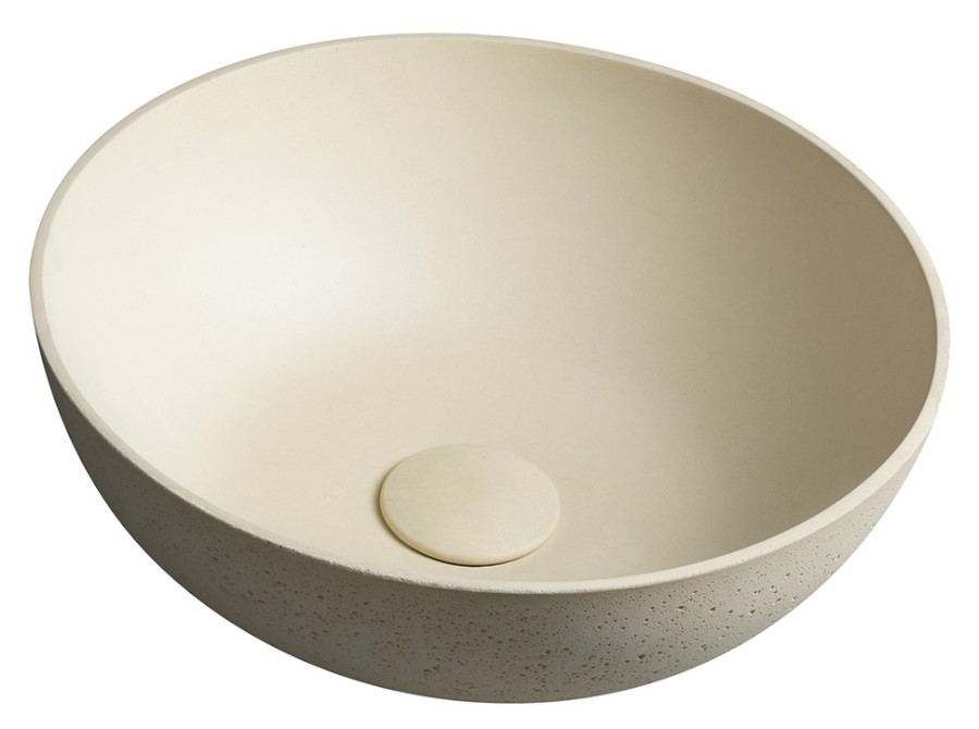 FG322 (55127) FORMIGO betonové umyvadlo na desku, Ø 39cm, žlutá mat FG322