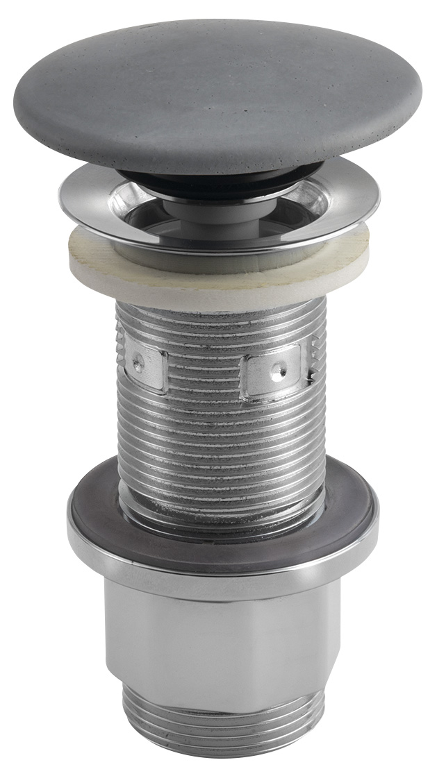 FG917 (55167) Umyvadlová výpust 5/4“, click-clack, betonová zátka, 10-80mm, šedá mat FG917