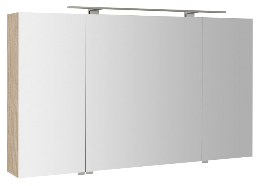 MIRRÓ galerka s LED osvětlením, 3x dvířka, 120x70x16cm, jilm bardini MC121-0013