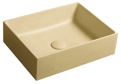 FORMIGO betonové umyvadlo na desku, 47,5x36,5cm, žlutá mat FG122