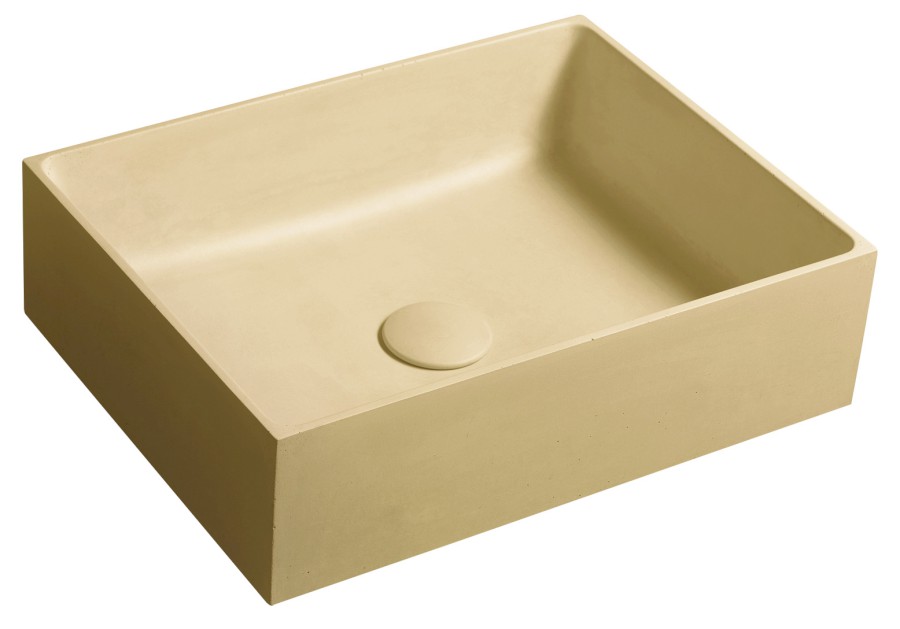 FG122 (55519) FORMIGO betonové umyvadlo na desku, 47,5x36,5cm, žlutá mat FG122