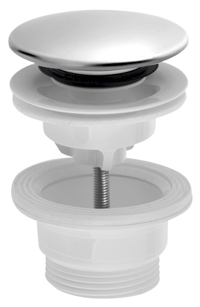 Umyvadlová výpust 5/4“, click-clack, velká zátka, 4-45mm, ABS/nerez 151.308.1