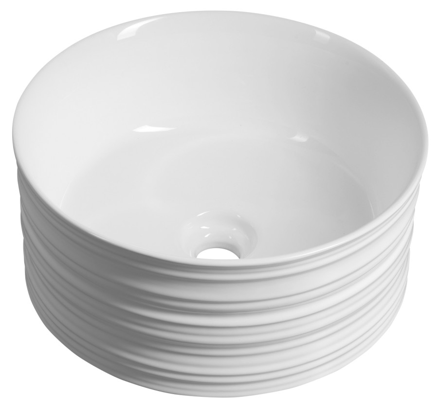 AR459 (59699) ALETTE keramické umyvadlo na desku, vysoké, Ø 41cm, bílá AR459