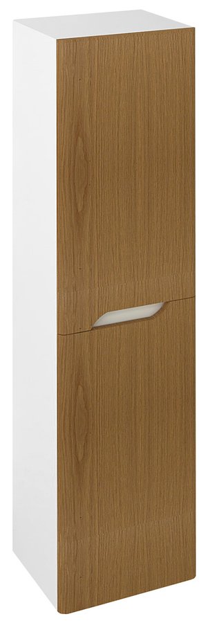 MEDIENA skříňka vysoká 35x140x30cm, 2x dvířka, levá/pravá, bílá mat/dub natural MD352
