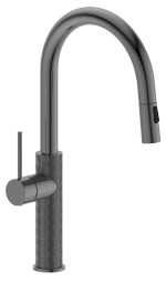 FR576GM (51984) FLAWO stojánková dřezová baterie s výsuvnou sprškou, gun metal FR576GM