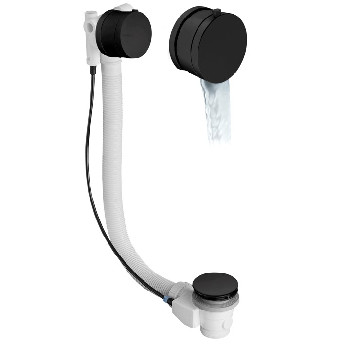 71686B (42525) Vanová souprava s napouštěním, bovden, délka 975mm, zátka 72mm, černá mat 71686B