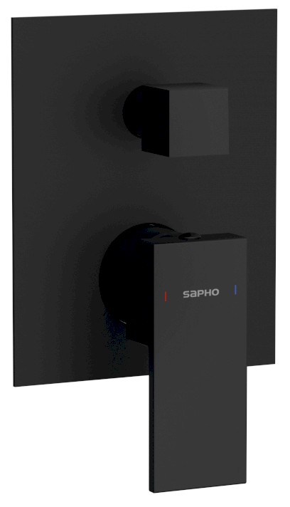 CUBEMIX podomítková sprchová baterie, 2 výstupy, černá mat CM042B