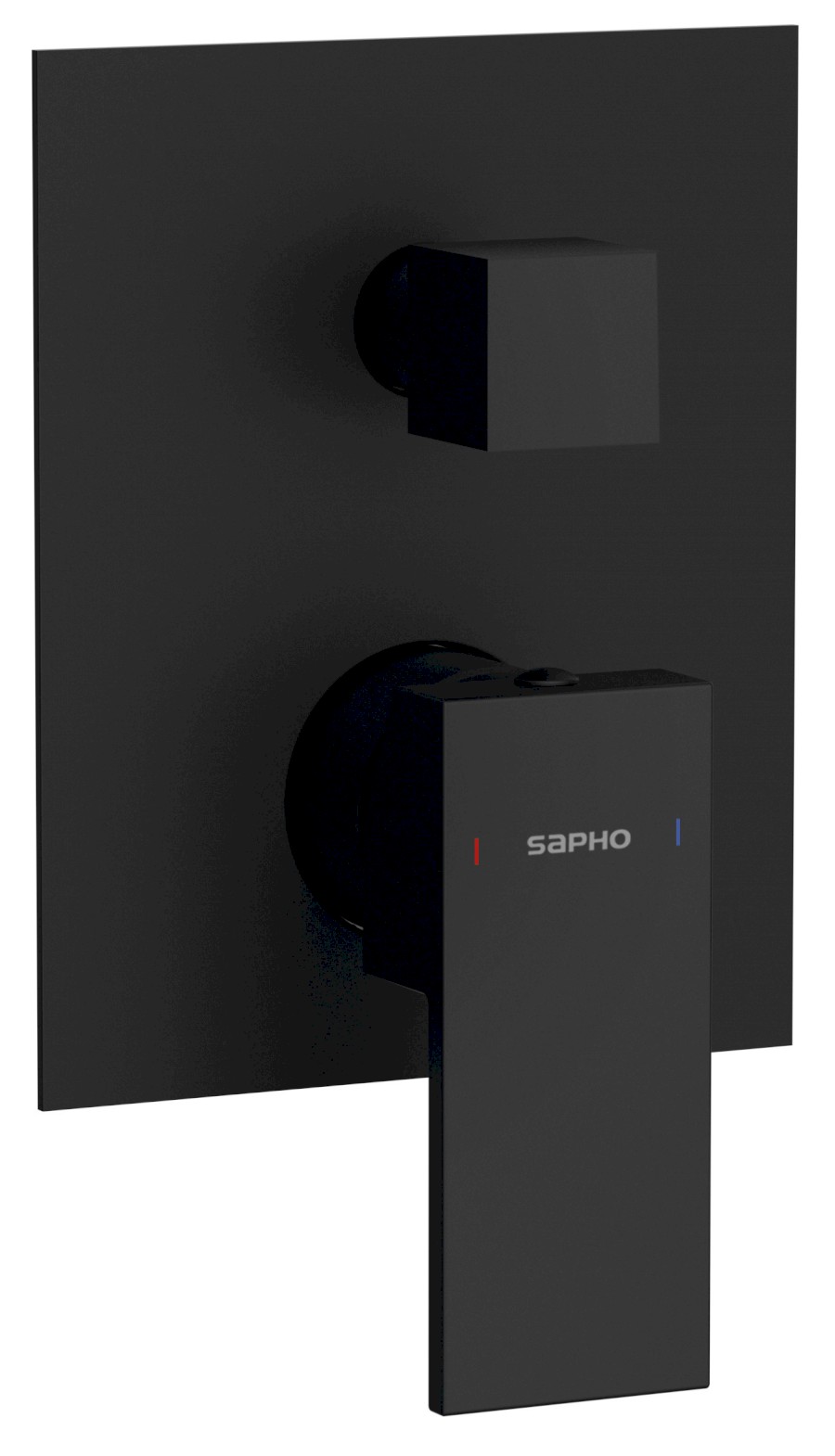 CUBEMIX podomítková sprchová baterie, 2 výstupy, černá mat CM042B