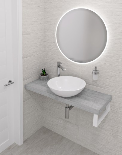 AVICE deska pod umyvadlo 200x36cm, tl.5cm, dub starobílý AV2065