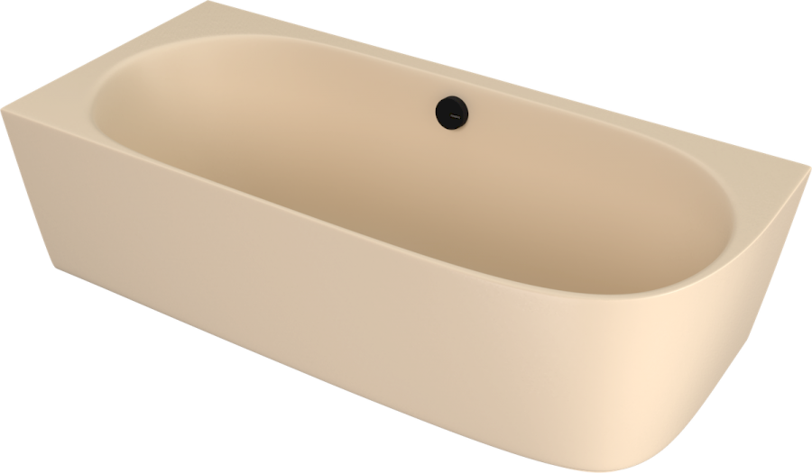 SUSSI L rohová stojící vana litý mramor 160x70x49,5cm, béžová mat 90191L.81