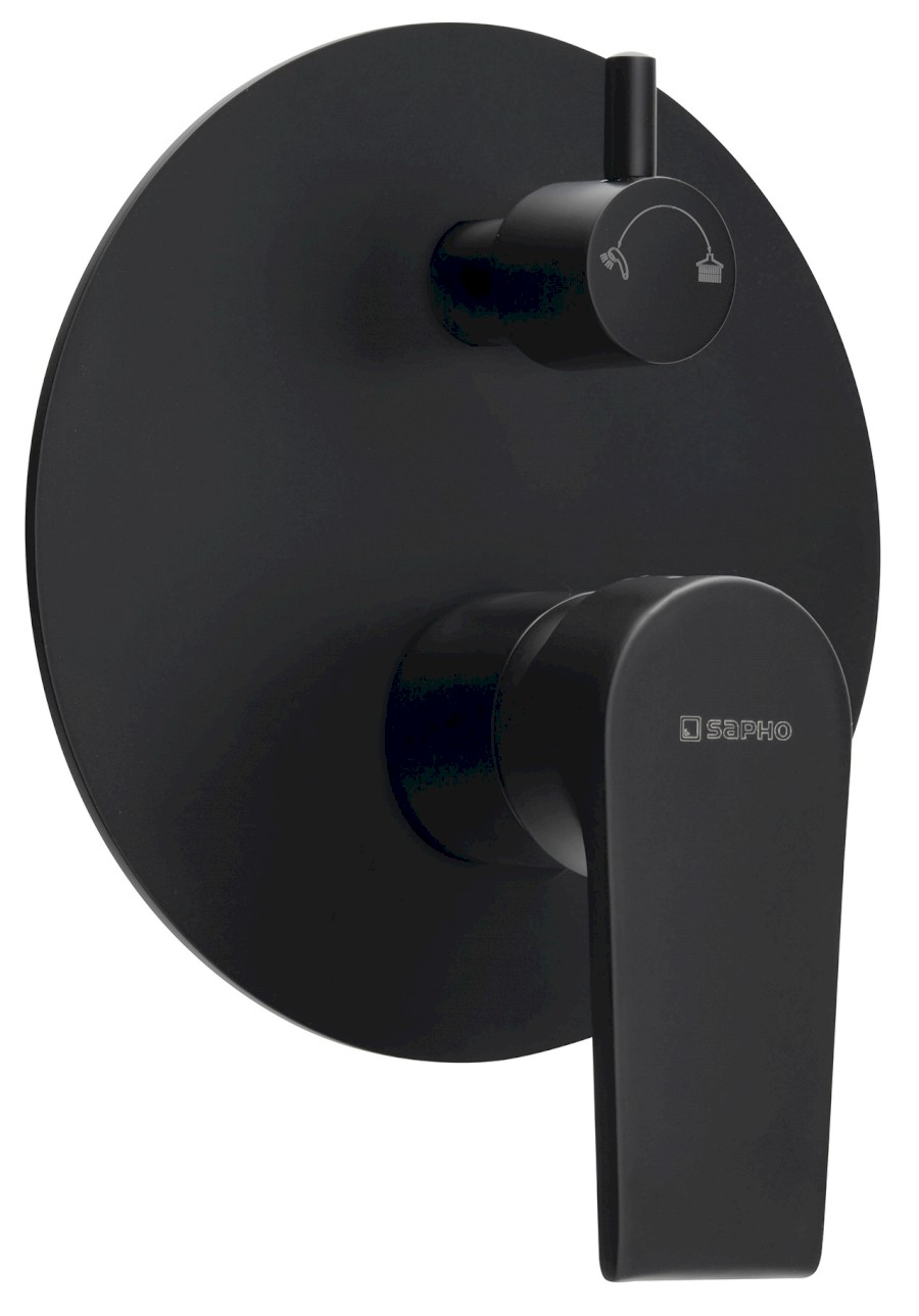 KA43/15 (45696) KAI podomítková sprchová baterie, 2 výstupy, otočný přepínač, černá mat KA43/15