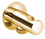 Držák sprchy kulatý, pevný, s vyústěním, zlato SG203OR