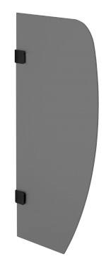 2502-06M (56240) Dělící stěna mezi urinály 40x80 cm, kouřové sklo matné, černá mat 2502-06M