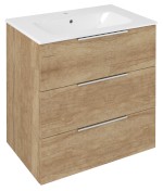 CR731-2222 (57476) CIRASA umyvadlová skříňka 69,8x75x46cm, 3x zásuvka, dub Alabama CR731-2222