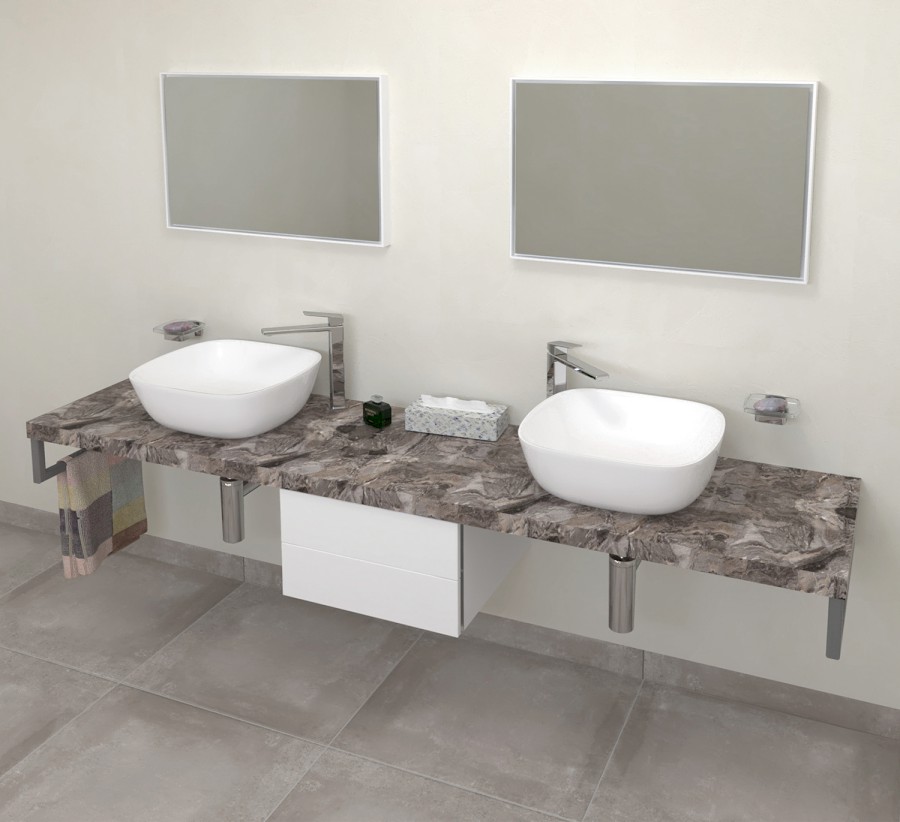 AVICE deska pod umyvadlo 250x50cm, tl.5cm, šedý kámen AV2510