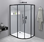 SIGMA SIMPLY BLACK čtvrtkruhová sprchová zástěna 1200x900 mm, R550, L/R, čiré sklo GS1290B