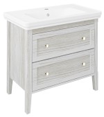 CROSS umyvadlová skříňka 85x81x47cm, 2x zásuvka, starobílá CR291