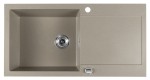 Granitový vestavný dřez s odkapem, 97x50cm, béžová GR1612