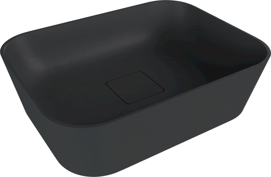 14596.51 (58427) BANERA SQUARE umyvadlo na desku, litý mramor, 50x36cm, antracit mat 14596.51