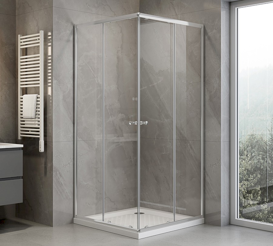 AGGA čtvercová sprchová zástěna 800x800mm, čiré sklo HLF808Y