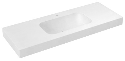 EMICO umyvadlo, Rockstone, 130x50cm, límec L, bílá mat EM130-B1M-L